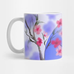 Purple and pink sakura (cherry blossoms) sumi-e Mug